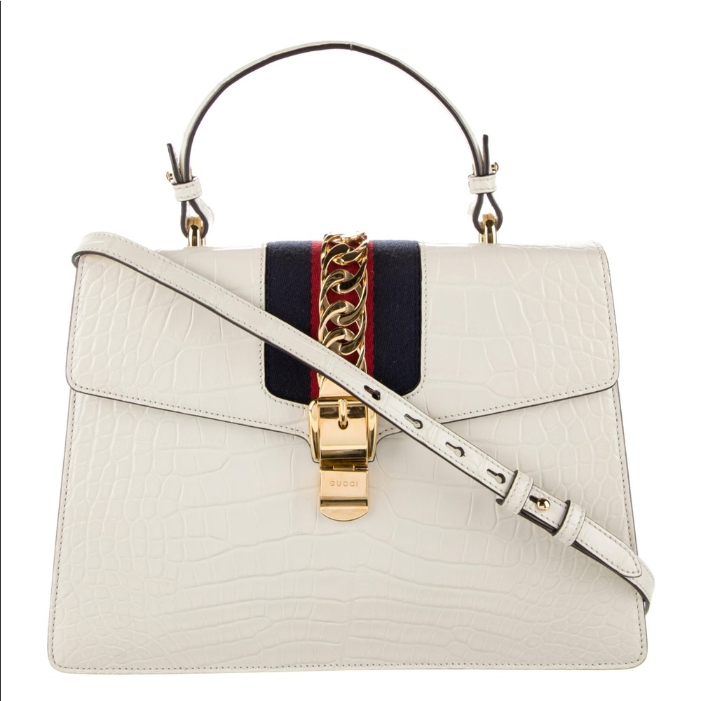 GUCCI Calfskin Med Sylvie Top Handle Bag